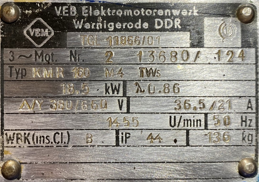 silnik elektryczny 18,5kW 1455obr. 3fazowy VEM - zdjęcie 2