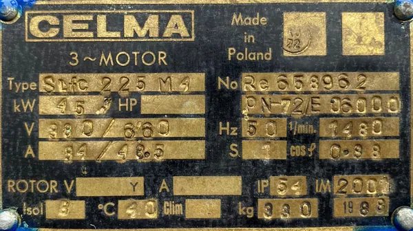 Silnik elektryczny 45kW 1480obr. 3fazowy CELMA B3 - zdjęcie 2