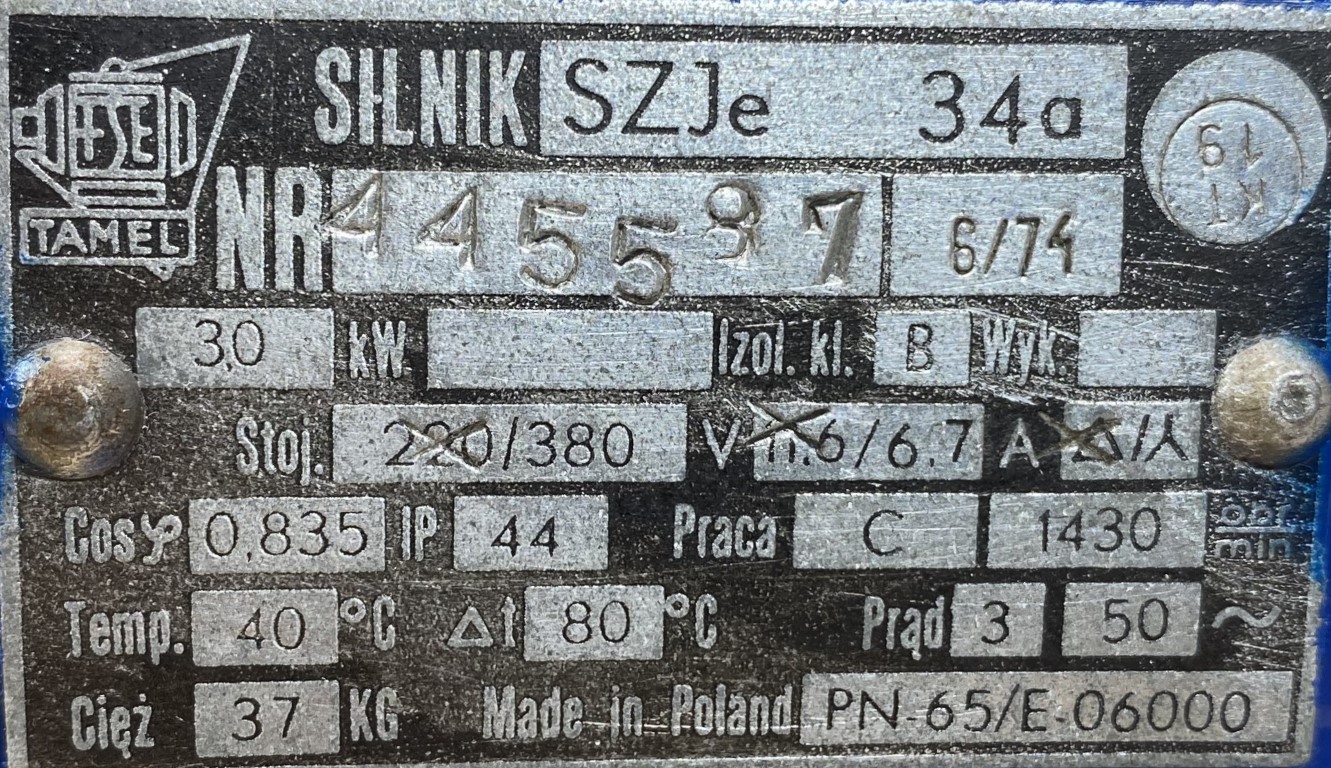 silnik elektryczny 3kW 1430obr. 3fazowy Tamel SZJe 34a - zdjęcie 2