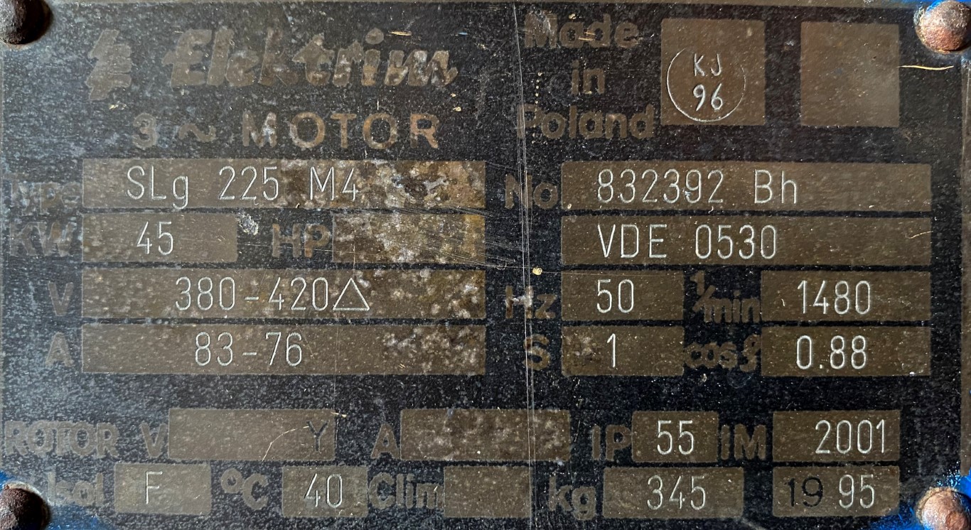 silnik elektryczny 45kW 1480obr. 3fazowy - zdjęcie 2