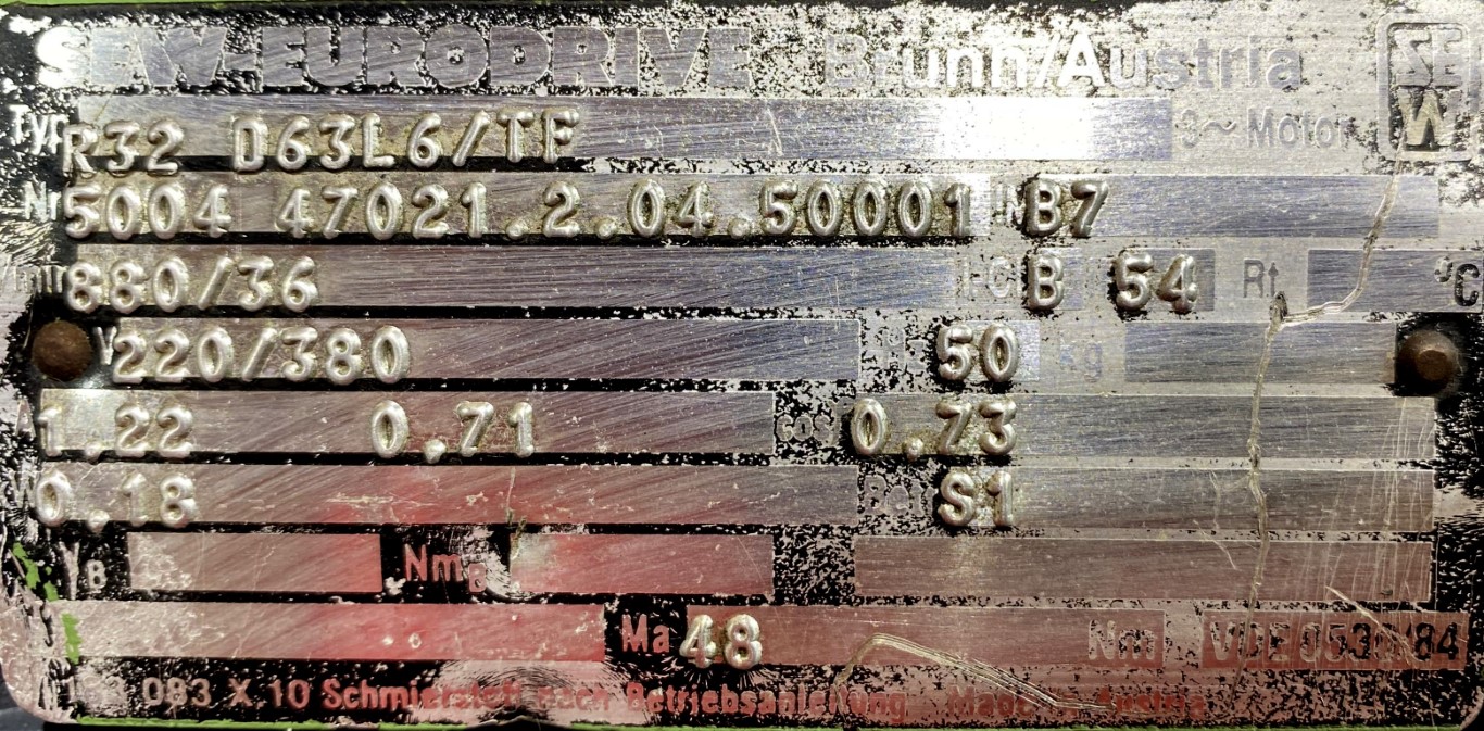 motoreduktor / przekładnia 0,18kW 36obr. 3fazowy SEW - zdjęcie 2