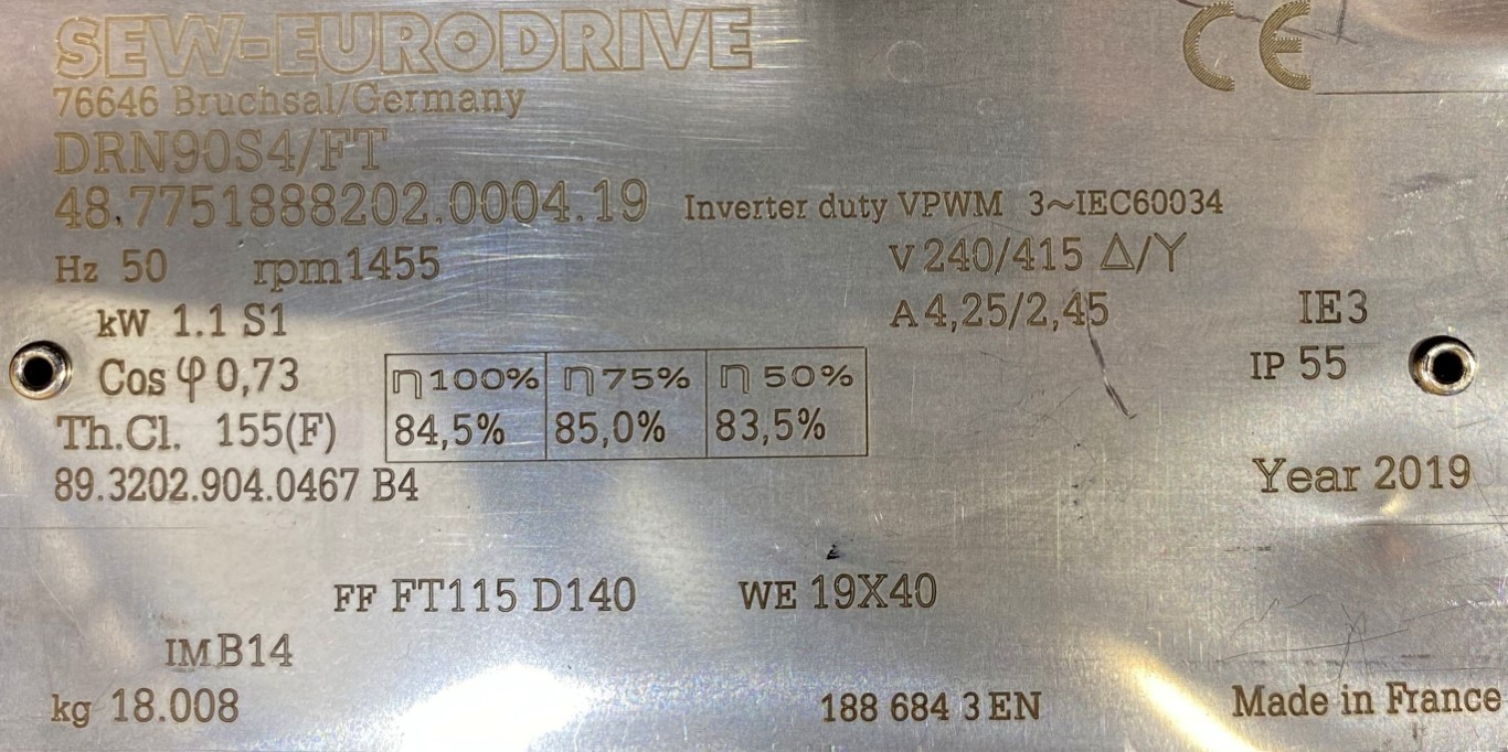 motoreduktor / przekładnia 1,1kW 73obr. 3fazowy - zdjęcie 2