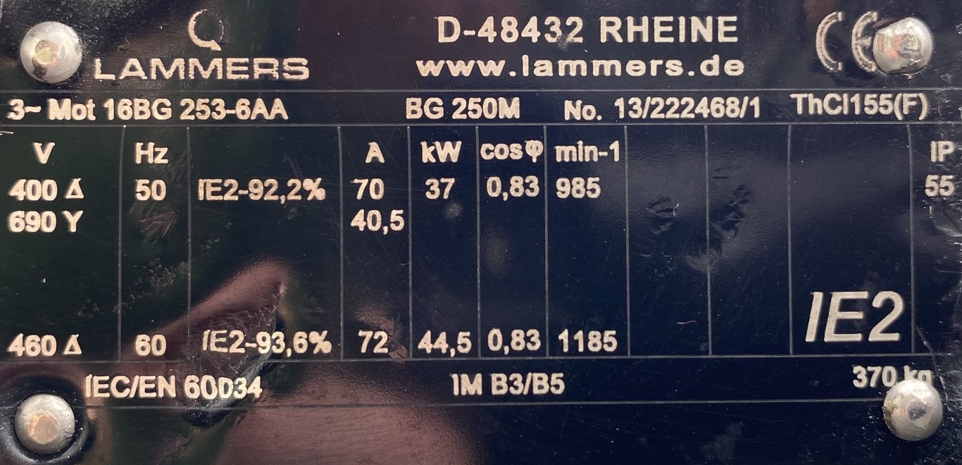 silnik elektryczny 37kW 985obr. 3fazowy IE2 B35 - zdjęcie 2