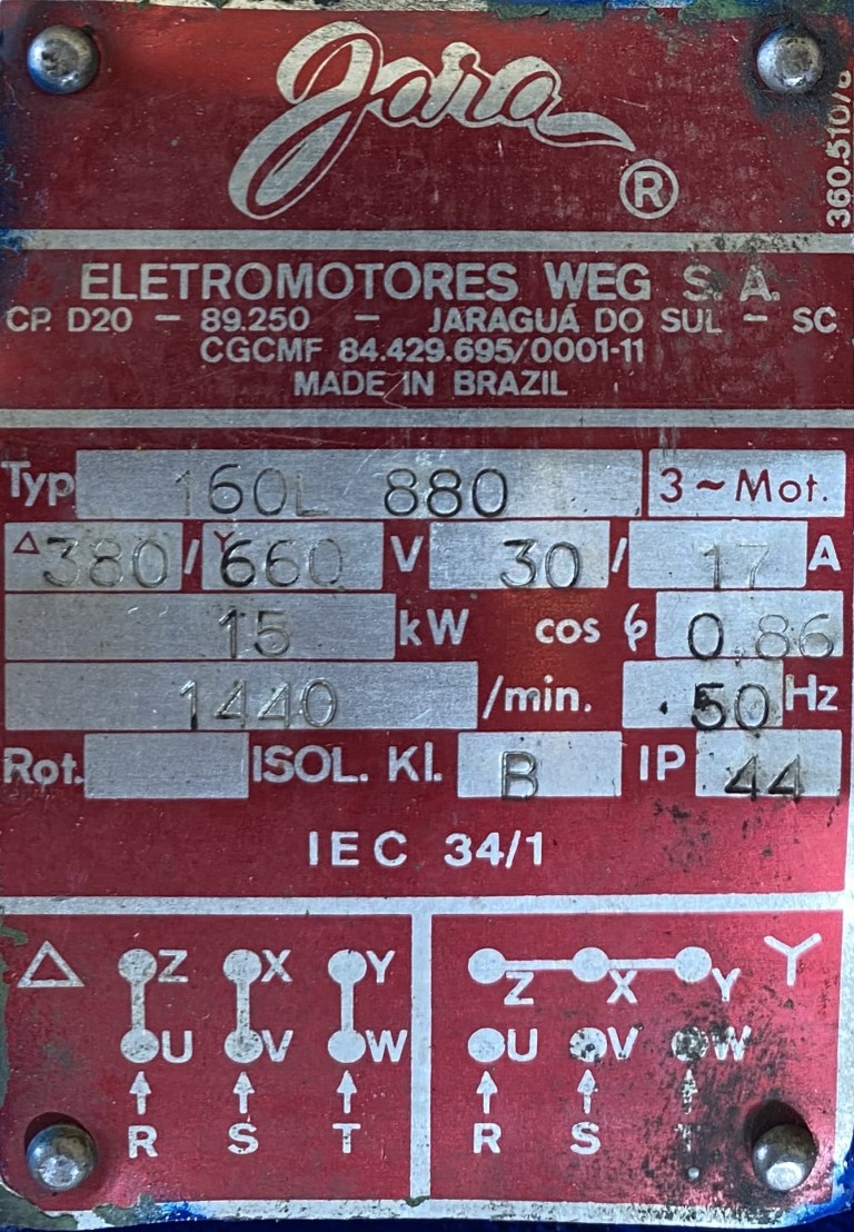 silnik elektryczny 15kW 1440obr. 3fazowy WEG - zdjęcie 2