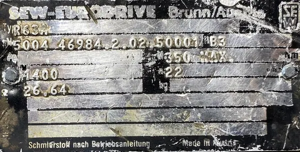 Motoreduktor / przekładnia 1,1kW 55obr. 3fazowy SEW - zdjęcie 3