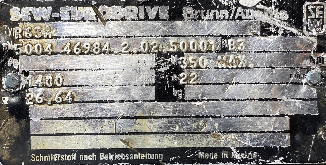 motoreduktor / przekładnia 1,1kW 55obr. 3fazowy SEW - zdjęcie 3