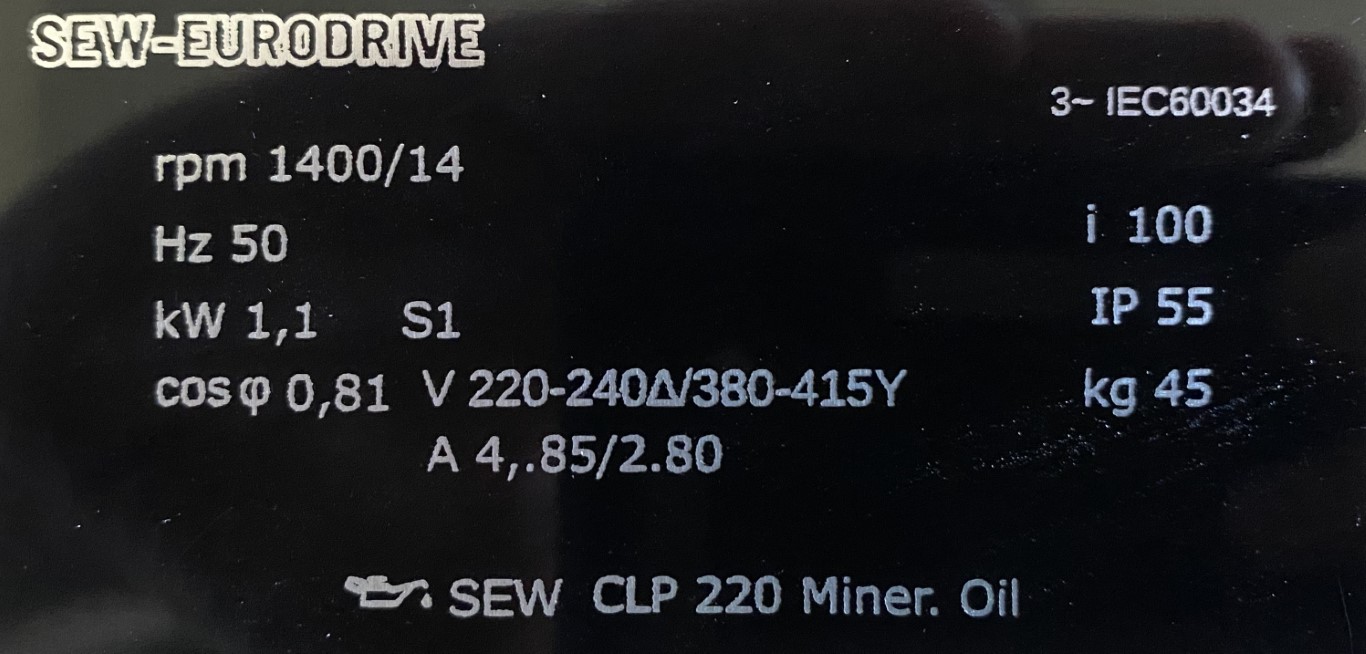motoreduktor / przekładnia 1,1kW 14obr. 3fazowy SEW - zdjęcie 2