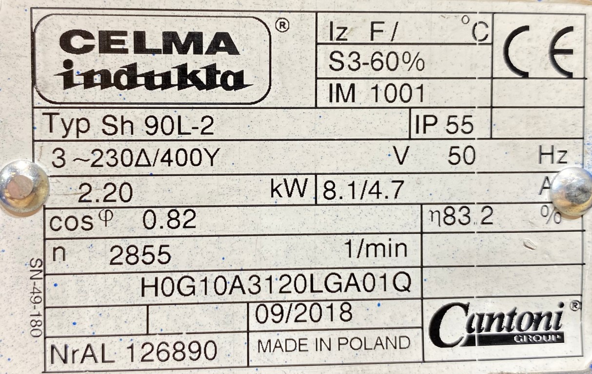 silnik elektryczny 2,2kW 2855obr. 3fazowy INDUKTA - zdjęcie 2