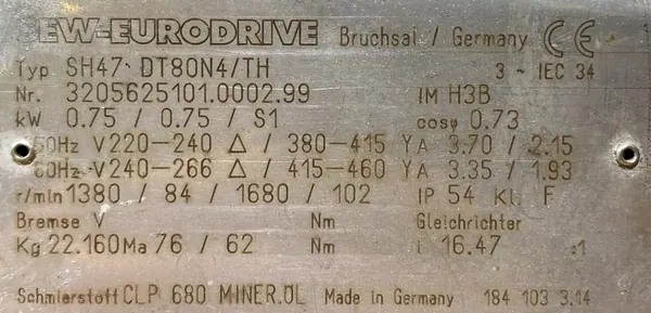Motoreduktor / przekładnia 0,75kW 84obr. 3fazowy SEW - zdjęcie 2