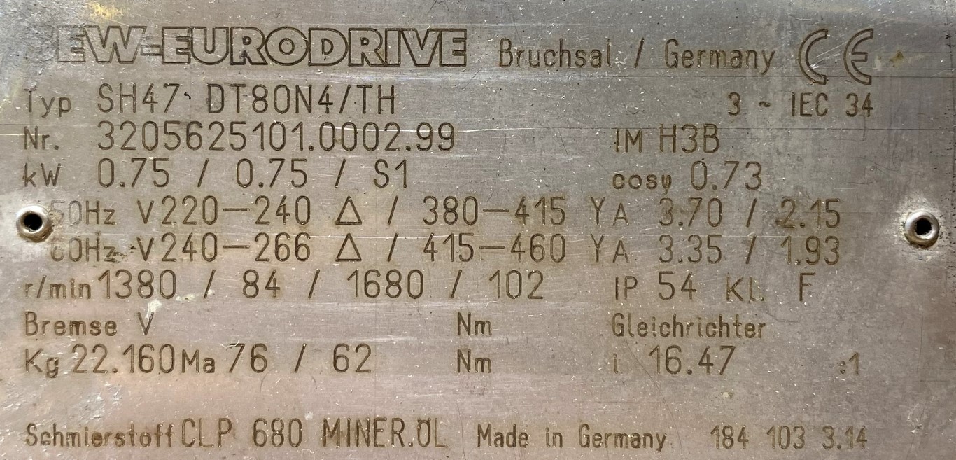 motoreduktor / przekładnia 0,75kW 84obr. 3fazowy SEW - zdjęcie 2