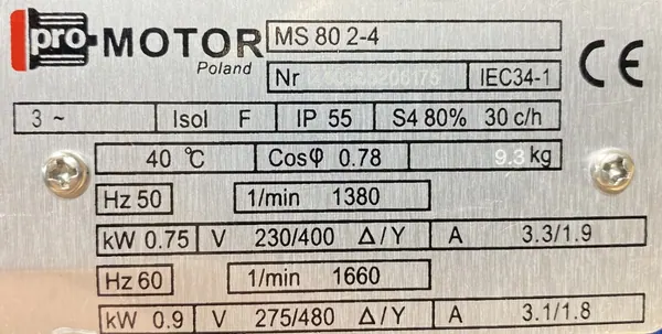 Motoreduktor / przekładnia 0,75kW 23obr. 3fazowy - zdjęcie 2