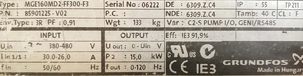 Pompa 15kW TPE 65-550/2 A-F-A-GQQE - zdjęcie 2