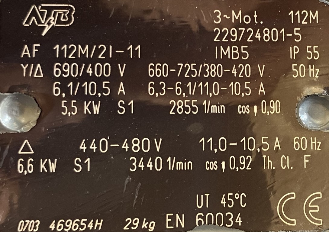 silnik elektryczny 5,5kW 2855obr. 3fazowy - zdjęcie 2