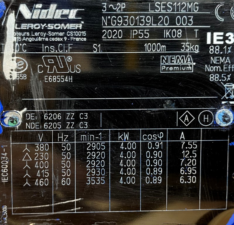 Silnik elektryczny 4kW 2905obr. 3fazowy - zdjęcie 2
