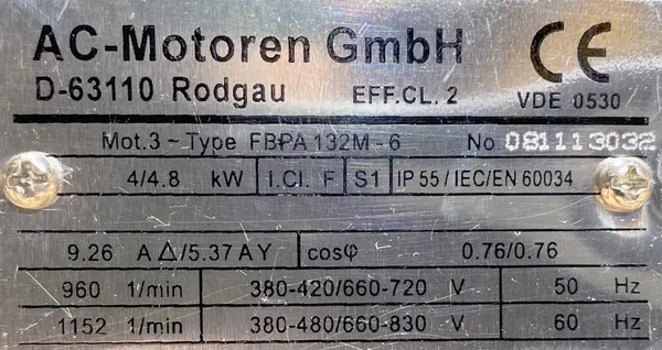 Silnik elektryczny 4kW 960obr. 3fazowy - zdjęcie 2