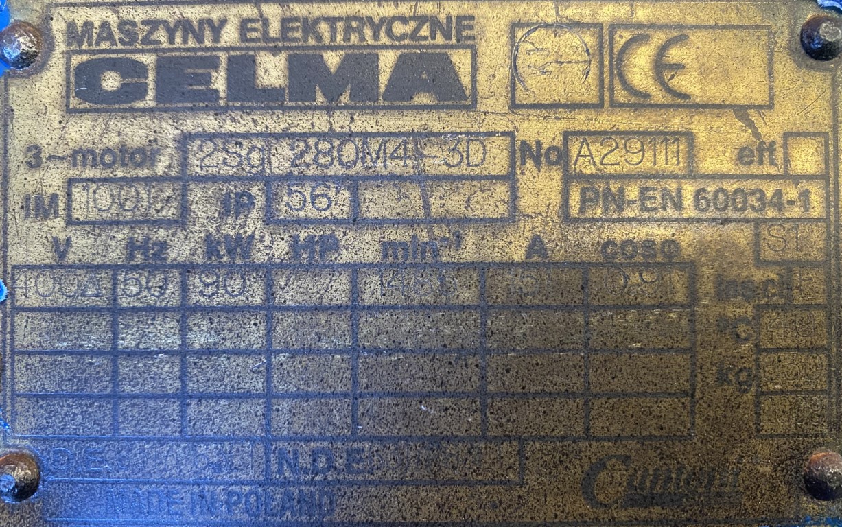 silnik elektryczny 90kW 1485obr. 3fazowy CELMA - zdjęcie 2
