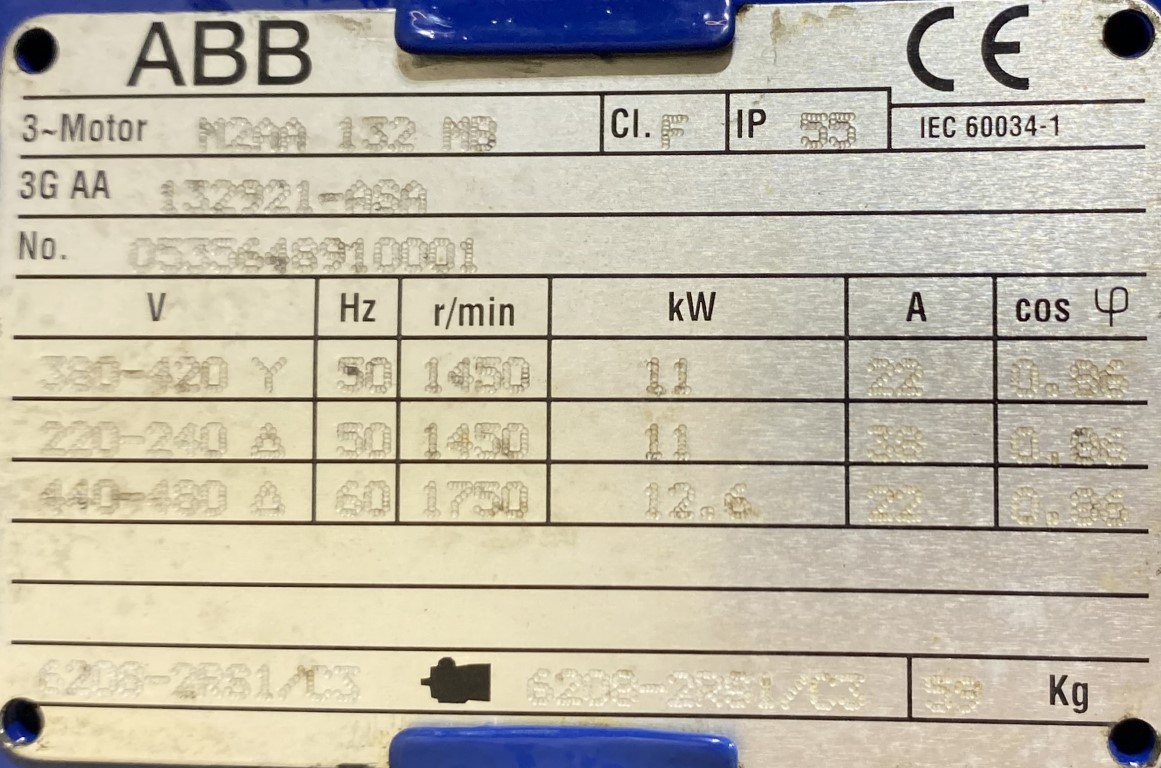 silnik elektryczny 11kW 1450obr. 3fazowy ABB - zdjęcie 3