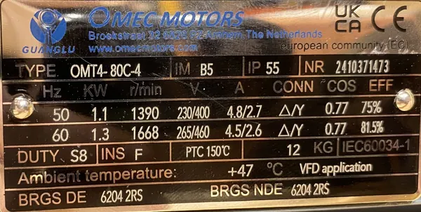 Motoreduktor / przekładnia 1,1kW 183obr. 3fazowy - zdjęcie 2