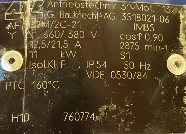 Silnik elektryczny 11kW 2875obr. 3fazowy - zdjęcie 2