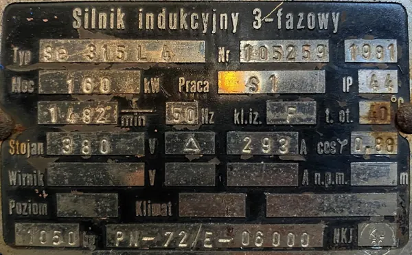 Silnik elektryczny 160kW 1482obr. 3fazowy EMIT - zdjęcie 2