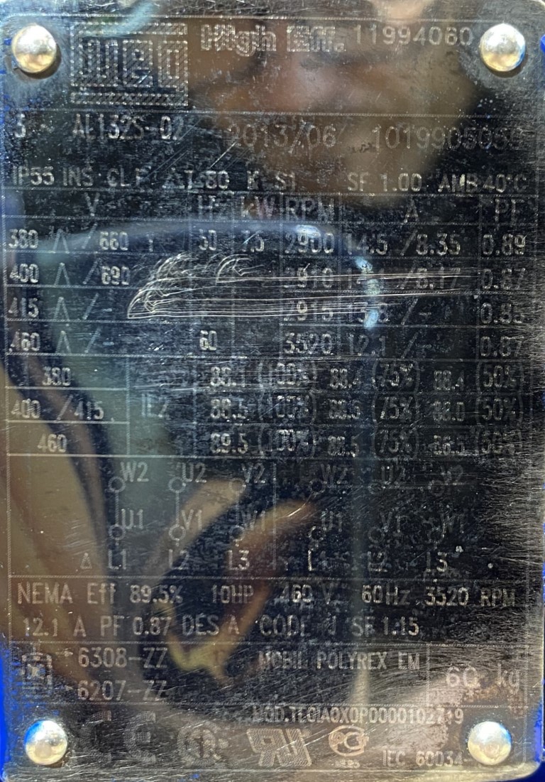 silnik elektryczny 7,5kW 2910obr. 3fazowy WEG - zdjęcie 2