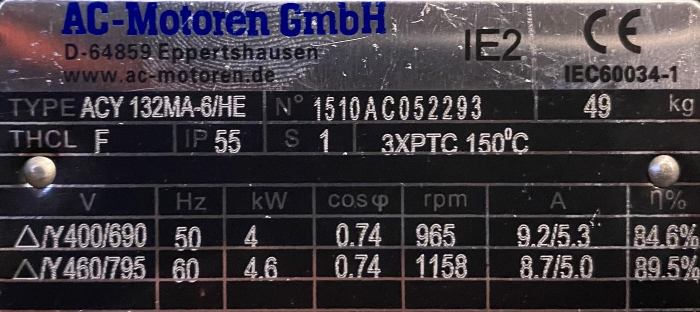 silnik elektryczny 4kW 965obr. 3fazowy IE2 - zdjęcie 2