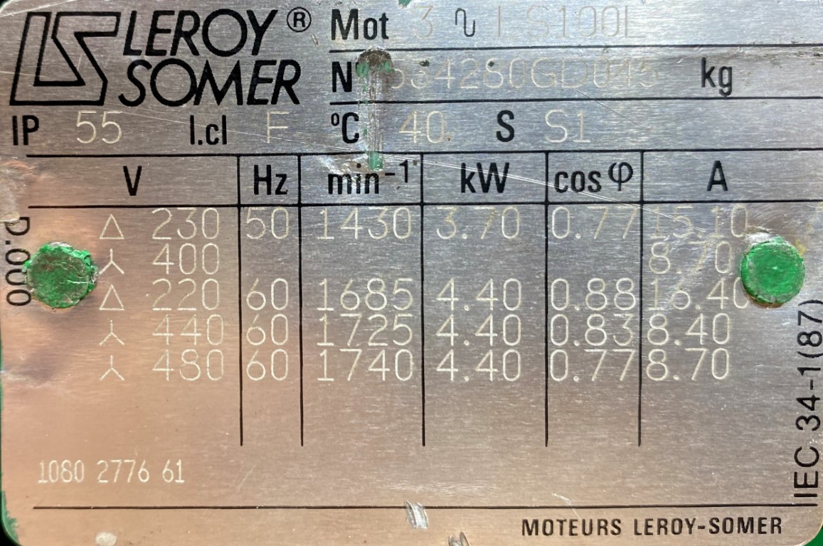 silnik elektryczny 3,7kW 1430obr. 3fazowy - zdjęcie 2