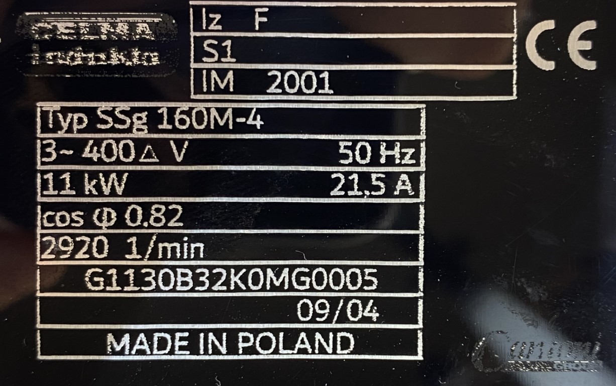 silnik elektryczny 11kW 2920obr. 3fazowy INDUKTA - zdjęcie 2