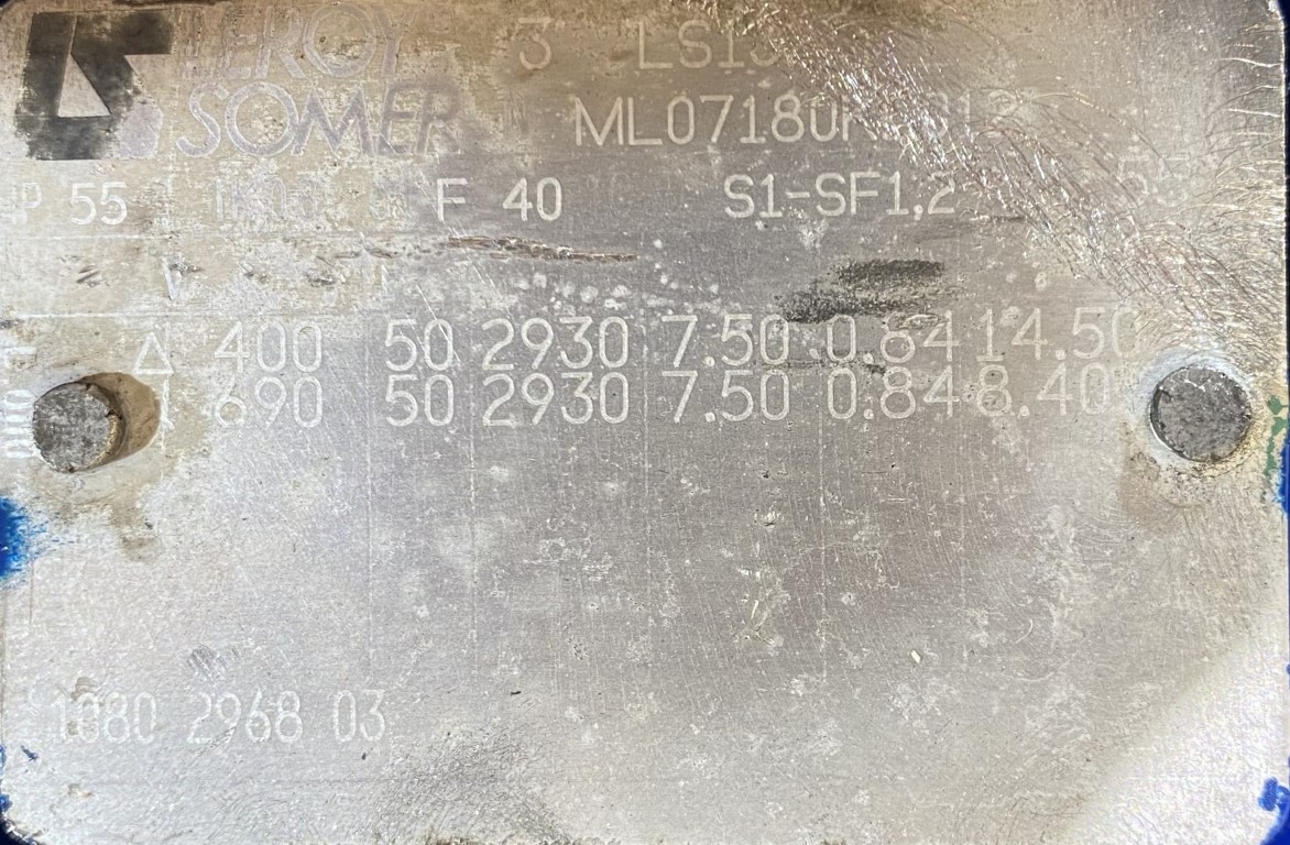 silnik elektryczny 7,5kW 2930obr. 3fazowy - zdjęcie 2