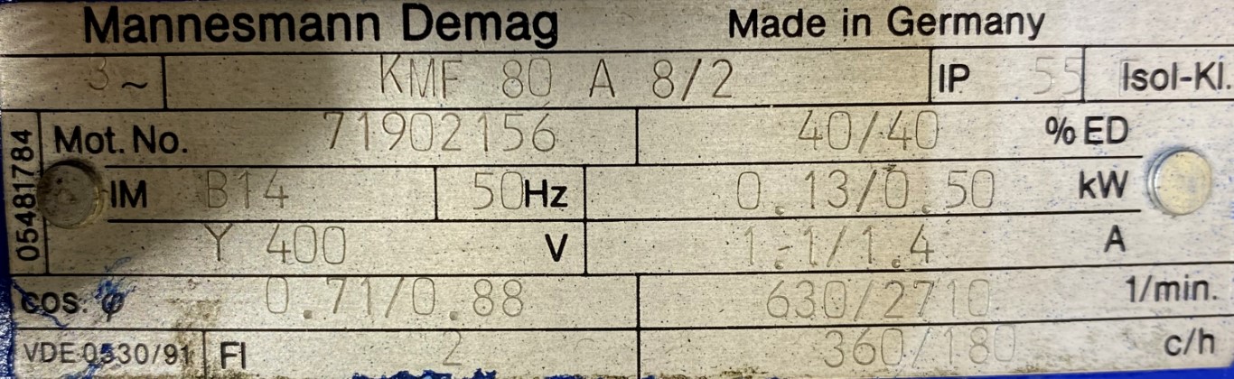 silnik elektryczny dwubiegowy 0,13/0,5kW 630/2710obr. HAMULEC - zdjęcie 2