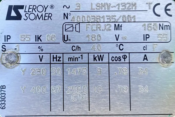 Motoreduktor / przekładnia 9-15kW 57-98obr. HAMULEC - zdjęcie 3