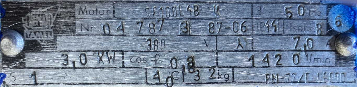 silnik elektryczny 3kW 1420obr. 3fazowy Tamel B3 - zdjęcie 2