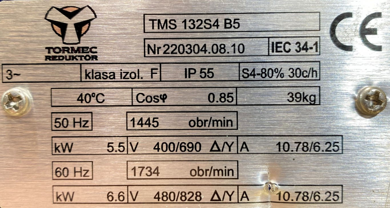 silnik elektryczny 5,5kW 1445obr. 3fazowy - zdjęcie 2