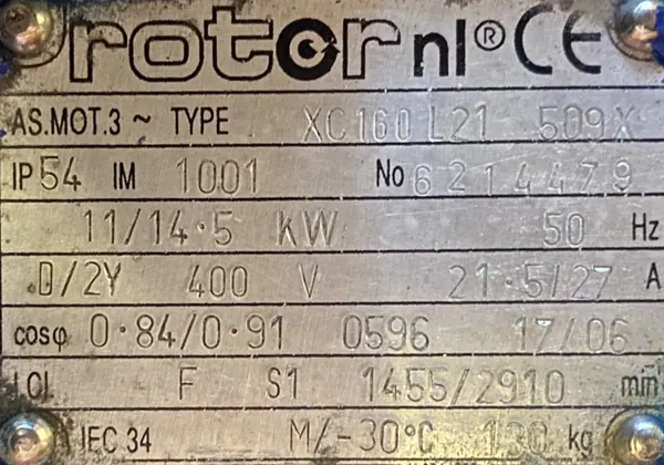 Silnik elektryczny dwubiegowy 11/14,5kW 1455/2910obr. - zdjęcie 2