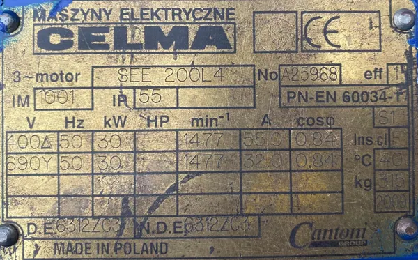Silnik elektryczny 30kW 1477obr. 3fazowy CELMA - zdjęcie 2
