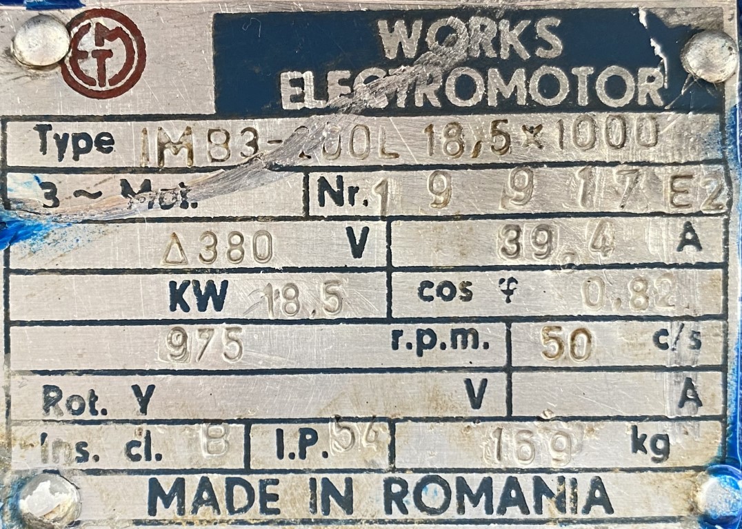 silnik elektryczny 18,5kW 975obr. 3fazowy - zdjęcie 2