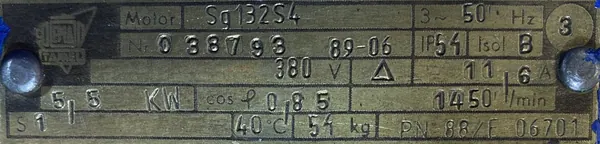 Silnik elektryczny 5,5kW 1450obr. 3fazowy Tamel - zdjęcie 2