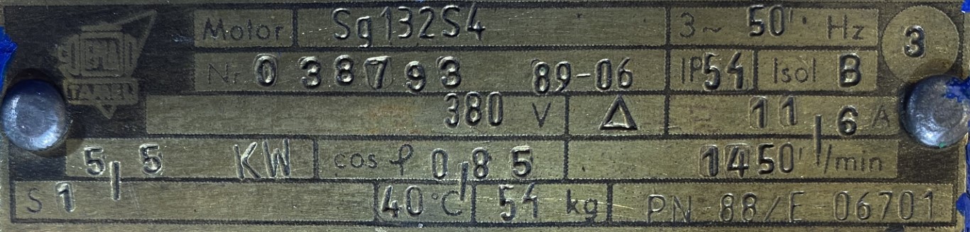 silnik elektryczny 5,5kW 1450obr. 3fazowy Tamel - zdjęcie 2