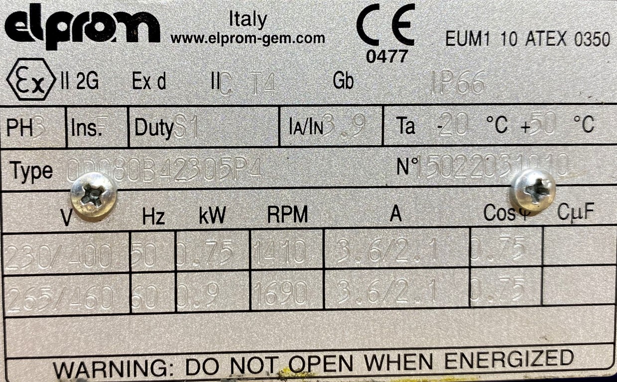 silnik elektryczny 0,75kW 1410obr. 3fazowy Ex - zdjęcie 2