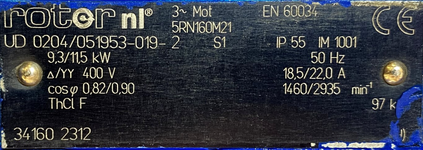 silnik elektryczny dwubiegowy 9,3/11,5kW 1460/2935obr. - zdjęcie 2