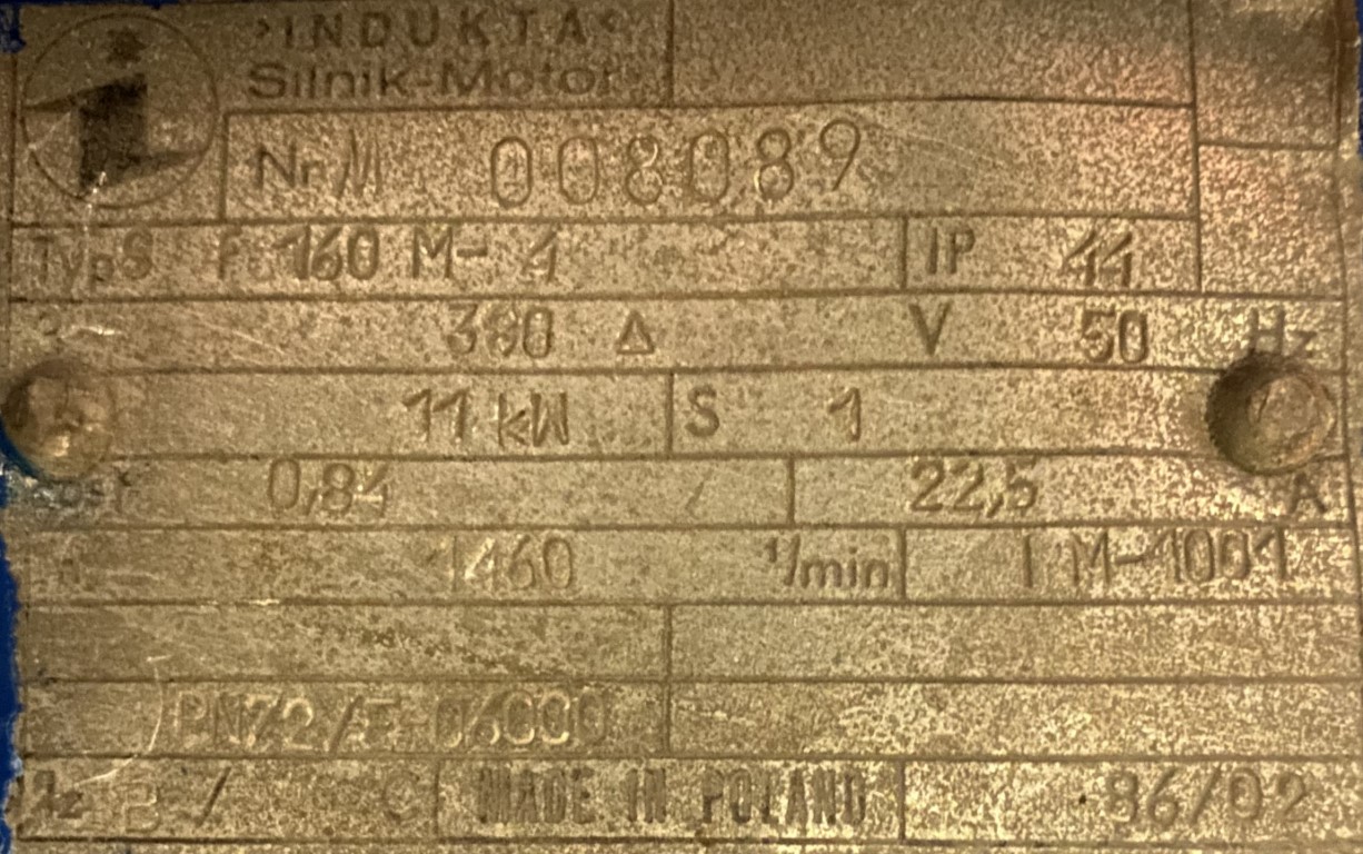 silnik elektryczny 11kW 1460obr. 3fazowy INDUKTA - zdjęcie 2