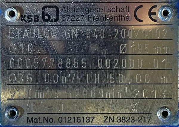 Pompa KSB GN 040-200/1102 11kW 2955obr. - zdjęcie 3