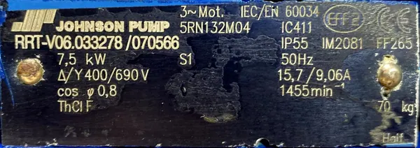 Silnik elektryczny 7,5kW 1455obr. 3fazowy - zdjęcie 2