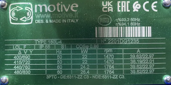 Silnik elektryczny 22kW 1470obr. 3fazowy IE3 - zdjęcie 2