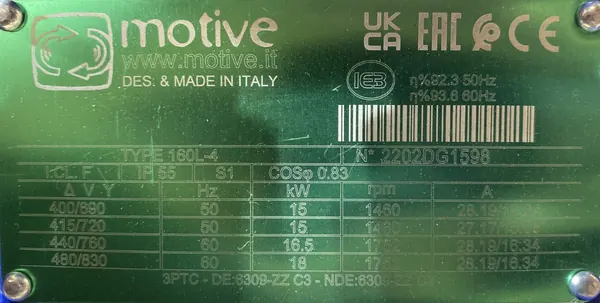 Silnik elektryczny 15kW 1460obr. 3fazowy IE3 - zdjęcie 2