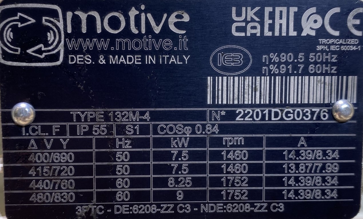 silnik elektryczny 7,5kW 1460obr. 3fazowy IE3 - zdjęcie 2