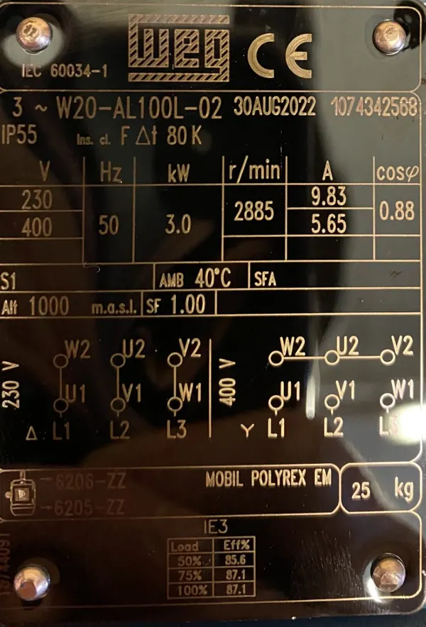 Silnik elektryczny 3kW 2885obr. 3fazowy WEG - zdjęcie 2
