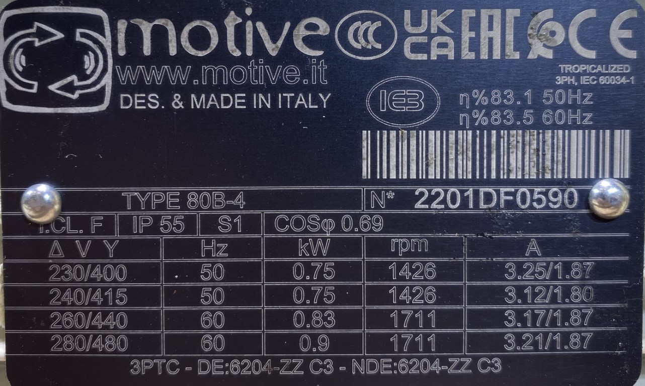 silnik elektryczny 0,75kW 1426obr. 3fazowy IE3 - zdjęcie 2