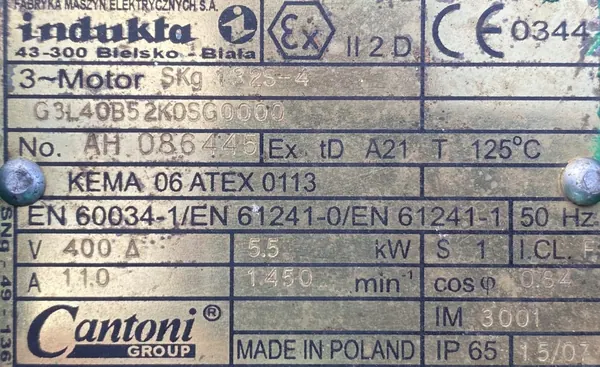 Motoreduktor / przekładnia 5,5kW 72obr. - zdjęcie 3