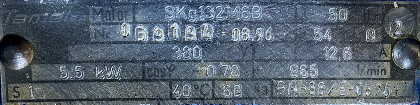 silnik elektryczny 5,5kW 965obr. 3fazowy Tamel - zdjęcie 2